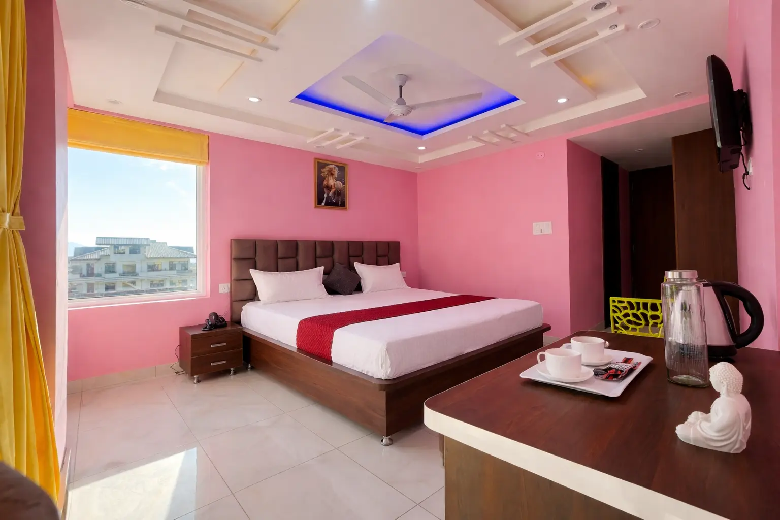 Well-furnished superior room at Serene Vista Dharamshala by good vibes hotel.
